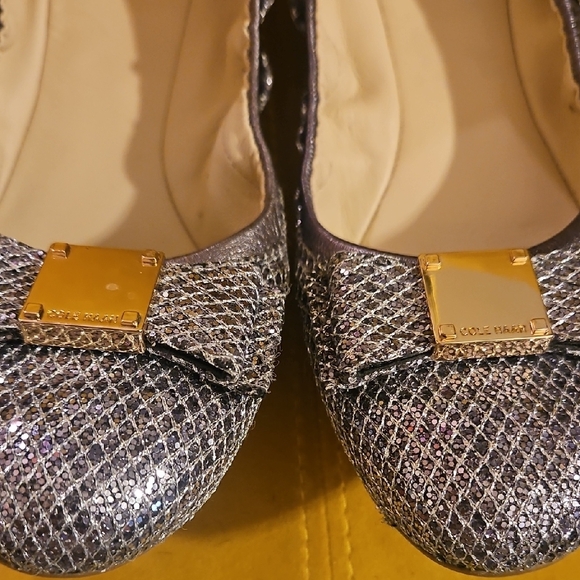 Cole Haan Women's Metallic Silver Loafers/Ballet Flats - Picture 3 of 6